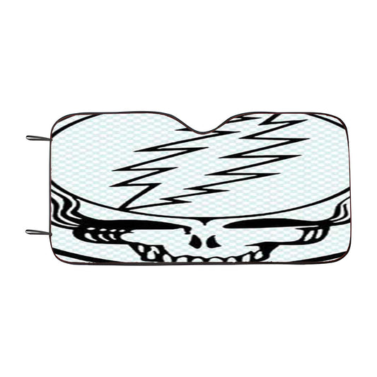 Grateful Dead Logo Outline Checkered Car Auto Sun Shade Windshield Cover