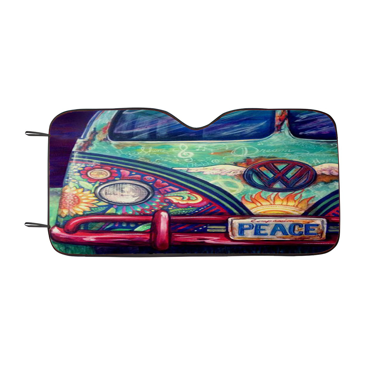 Happy Hippie Vw Car Auto Sun Shade Windshield Cover