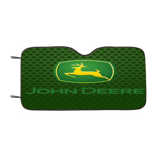 John Deere Green Carbon Fiber Logo Car Auto Sun Shade Windshield Cover