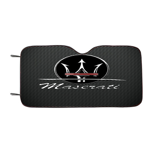 Maserati Logo Carbon Fiber Car Auto Sun Shade Windshield Cover