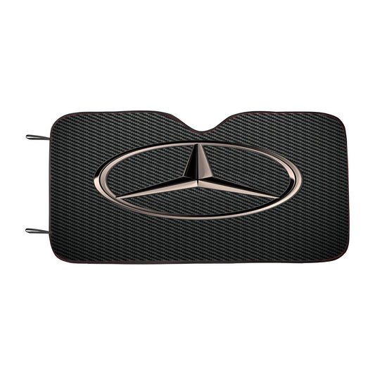 Mercedes Benz Logo Carbon Fiber Car Auto Sun Shade Windshield Cover