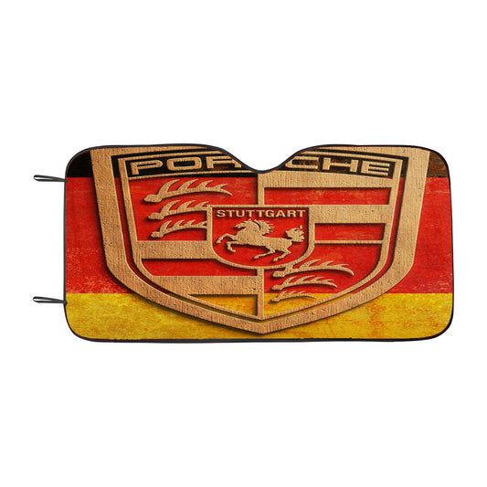 Plywood Porsche Logo Car Auto Sun Shade Windshield Cover