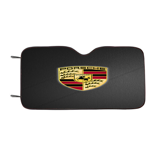 Porsche Logo Leather Car Auto Sun Shade Windshield Cover