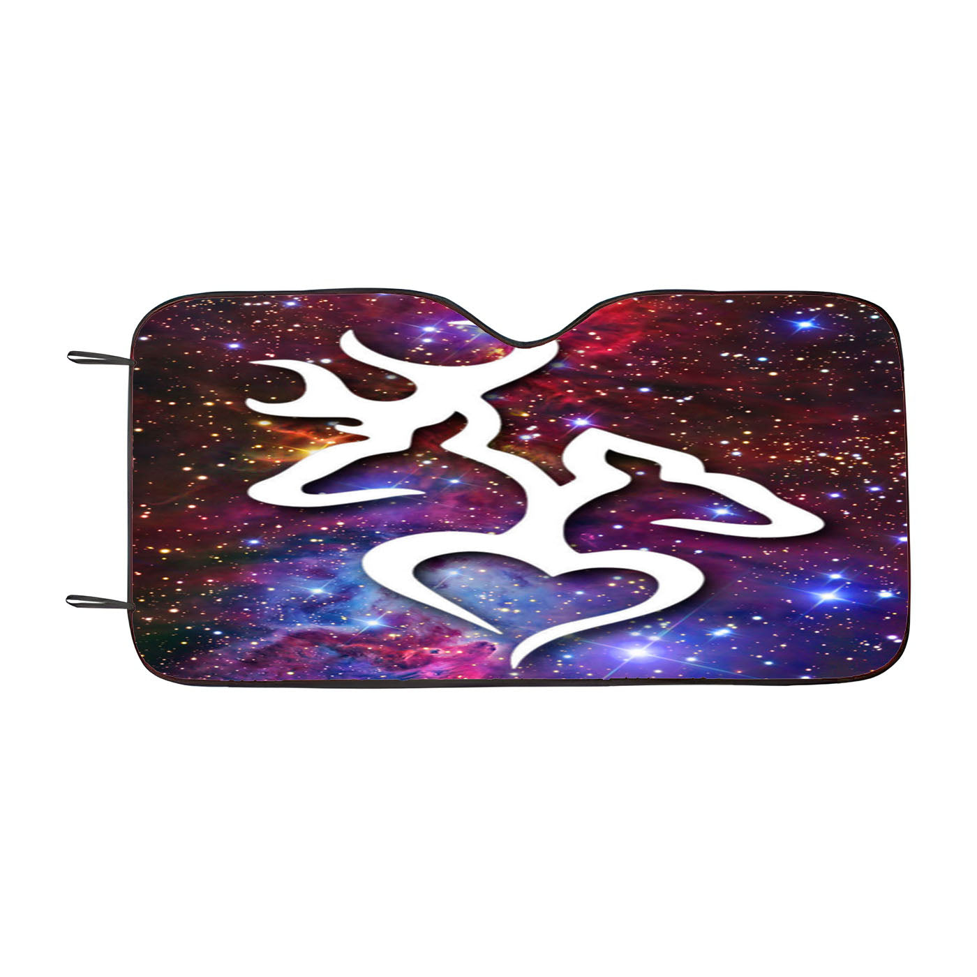 Browning Deer Love Galaxy Nebula Car Auto Sun Shade Windshield Cover