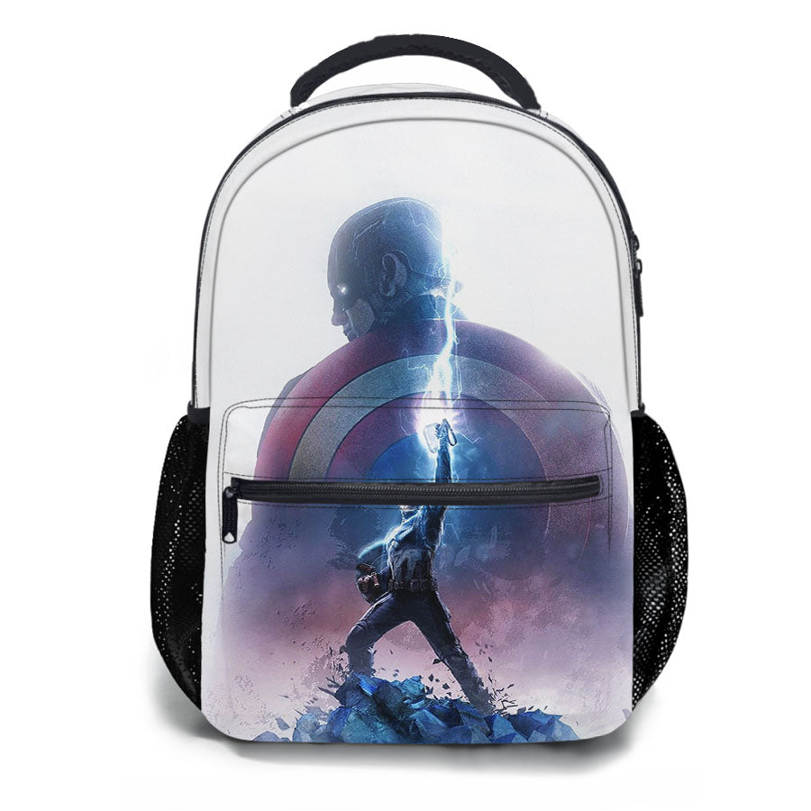 Avengers Endgame Captain America Thor Hammer Lightning School Backpacks