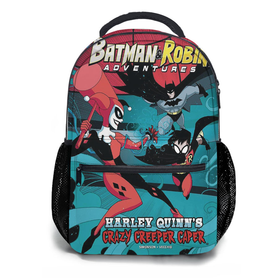 Batman And Robin Adventures Harley Quinns Crazy Creeper Caper School Backpacks