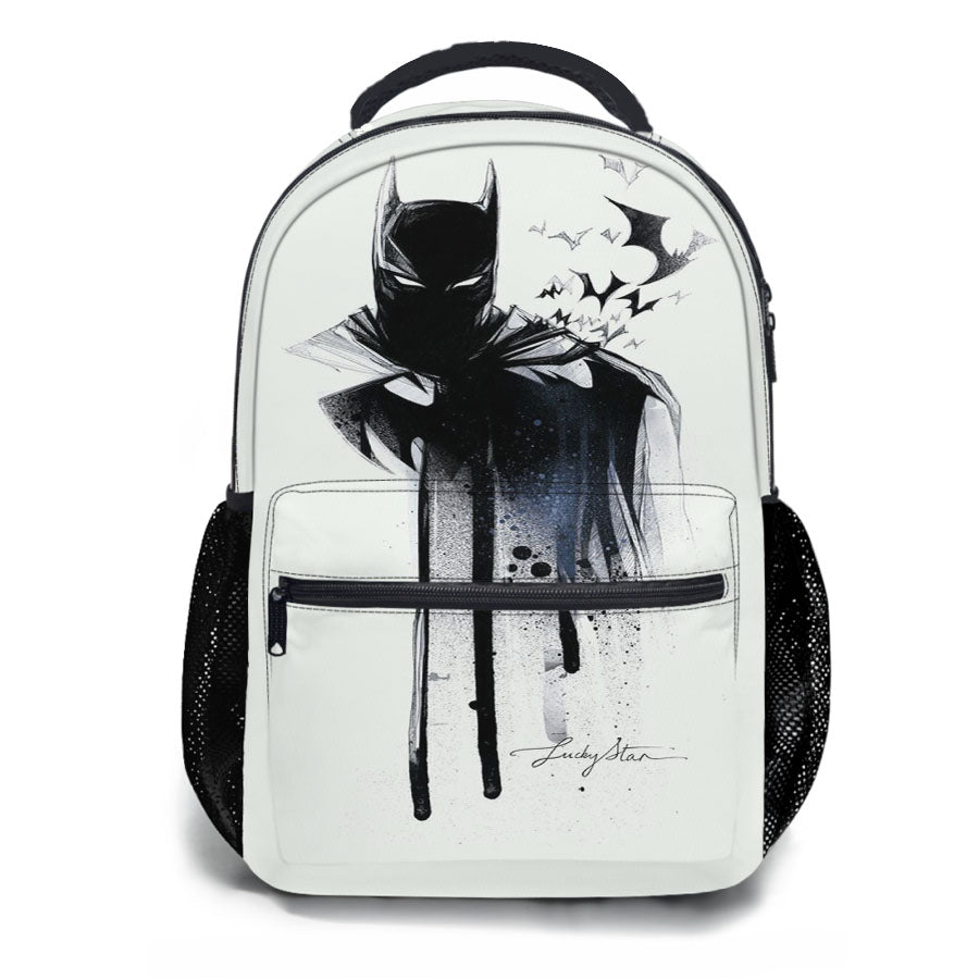 Batman Art White Ask School Backpacks