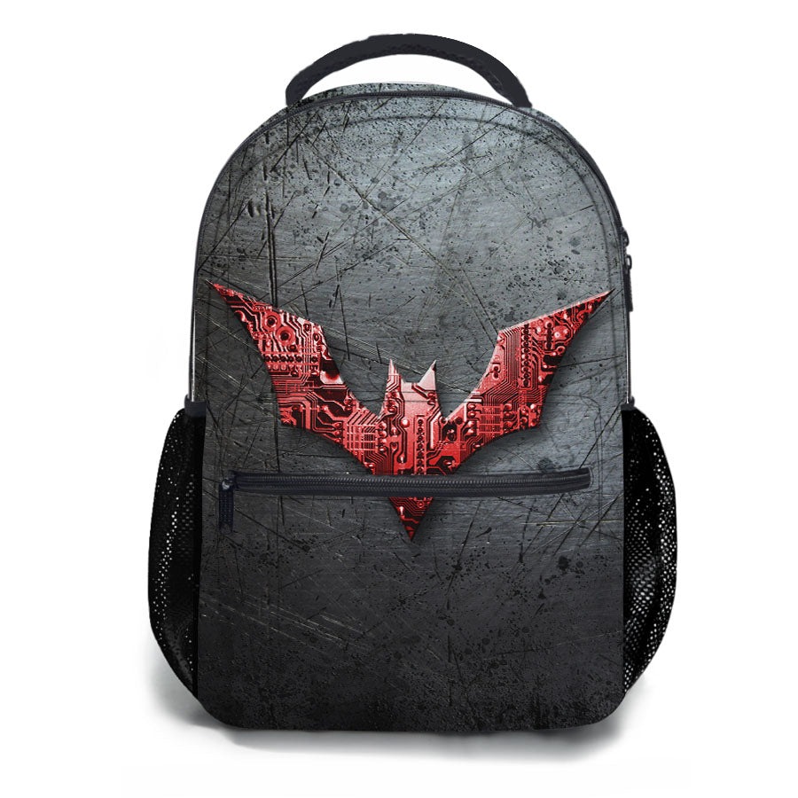 Batman Beyond Red Metal Logo School Backpacks