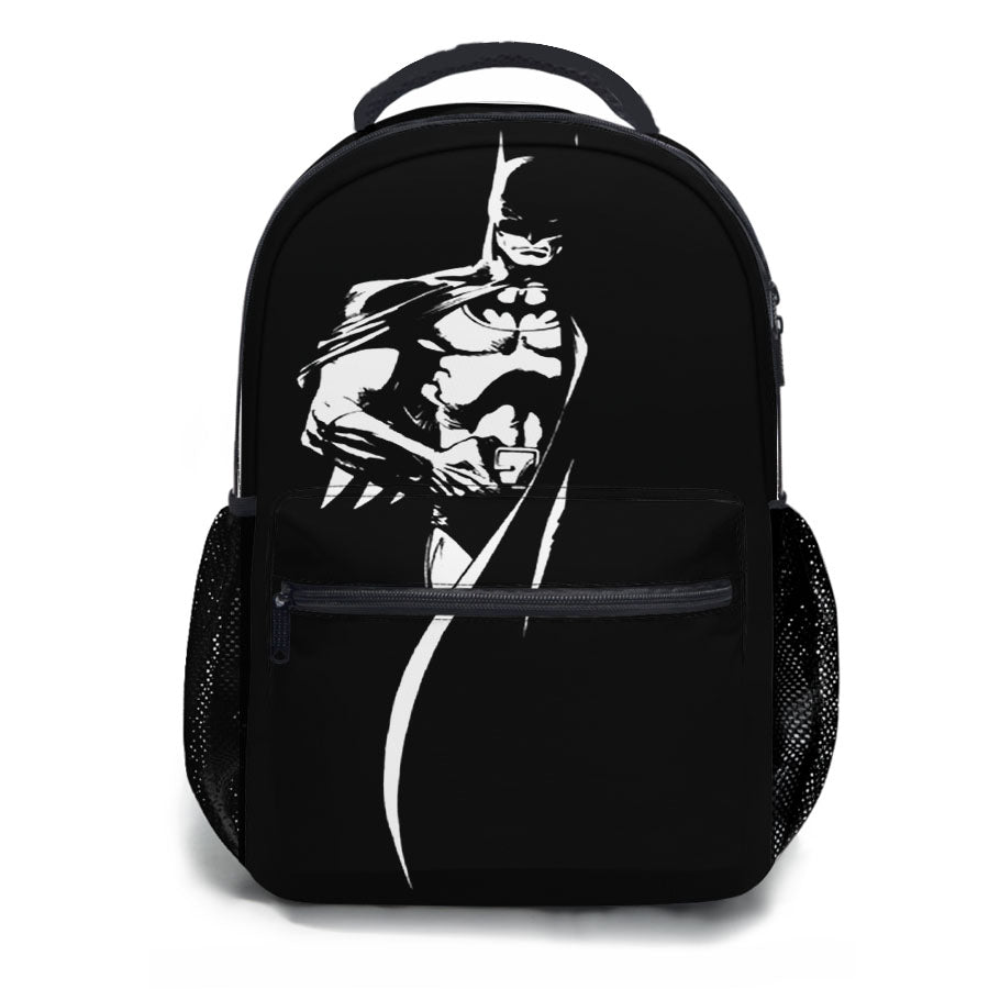 Batman Line Art Black School Backpacks