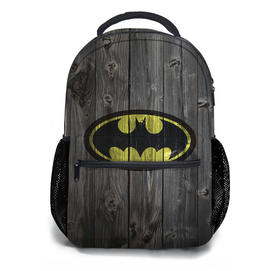 Batman Logo Dark Wood School Backpacks