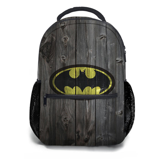 Batman Logo Dark Wood School Backpacks