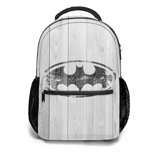 Batman Logo White Wood Wallpaper School Backpacks