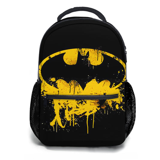 Batman Logo Yellow Paint School Backpacks