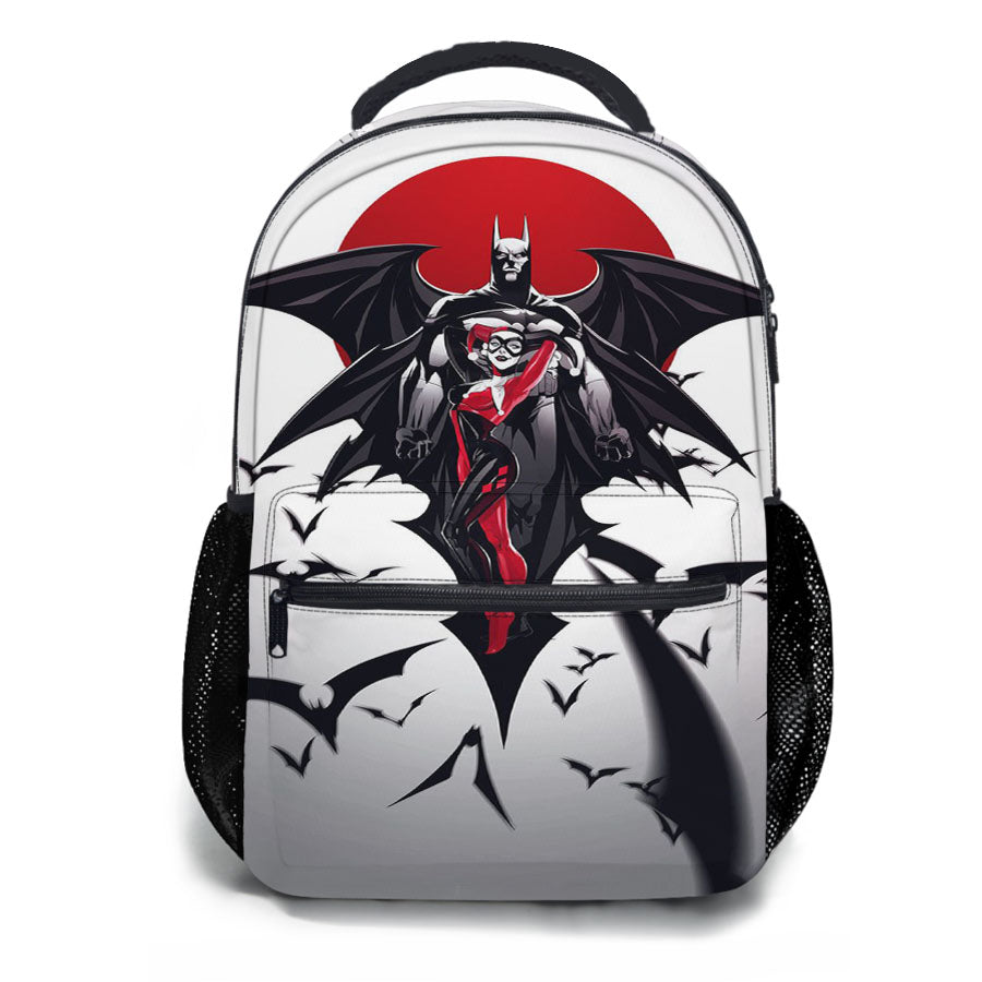 Batman Moon Red Cartoon School Backpacks