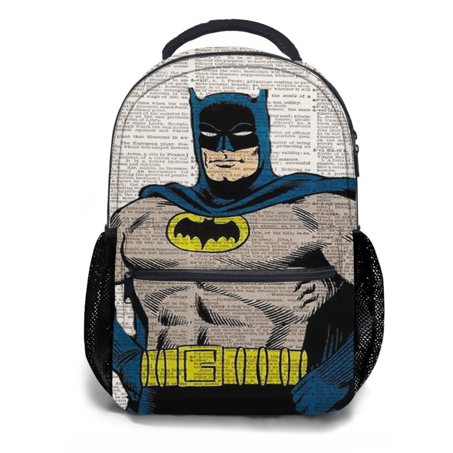 Batman Retro Vintage Art Paper Dictionary School Backpacks