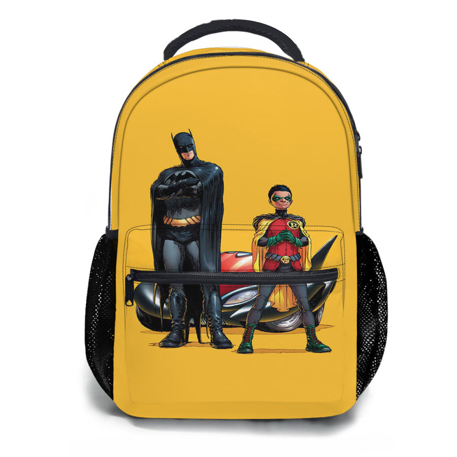 Batman Robin Cars Yellow School Backpacks