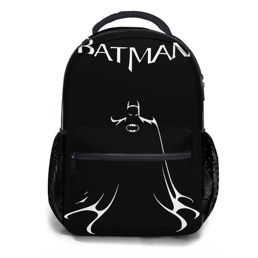 Batman Silhouette Font White School Backpacks