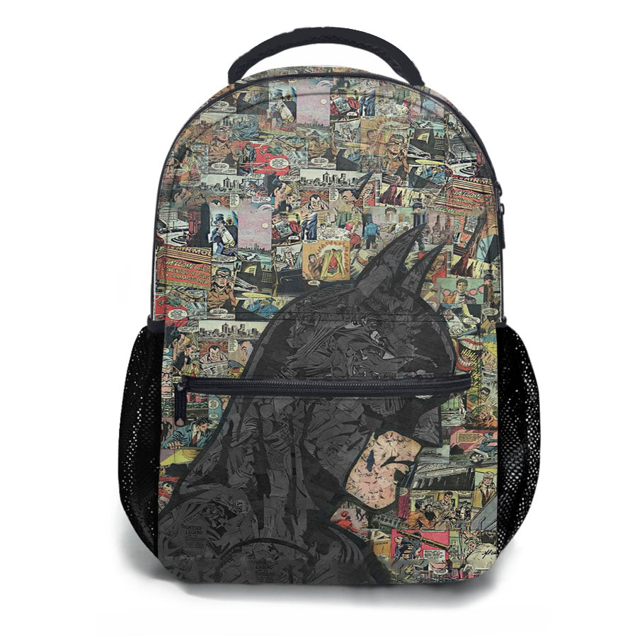 Batman Story Comic Collage School Backpacks