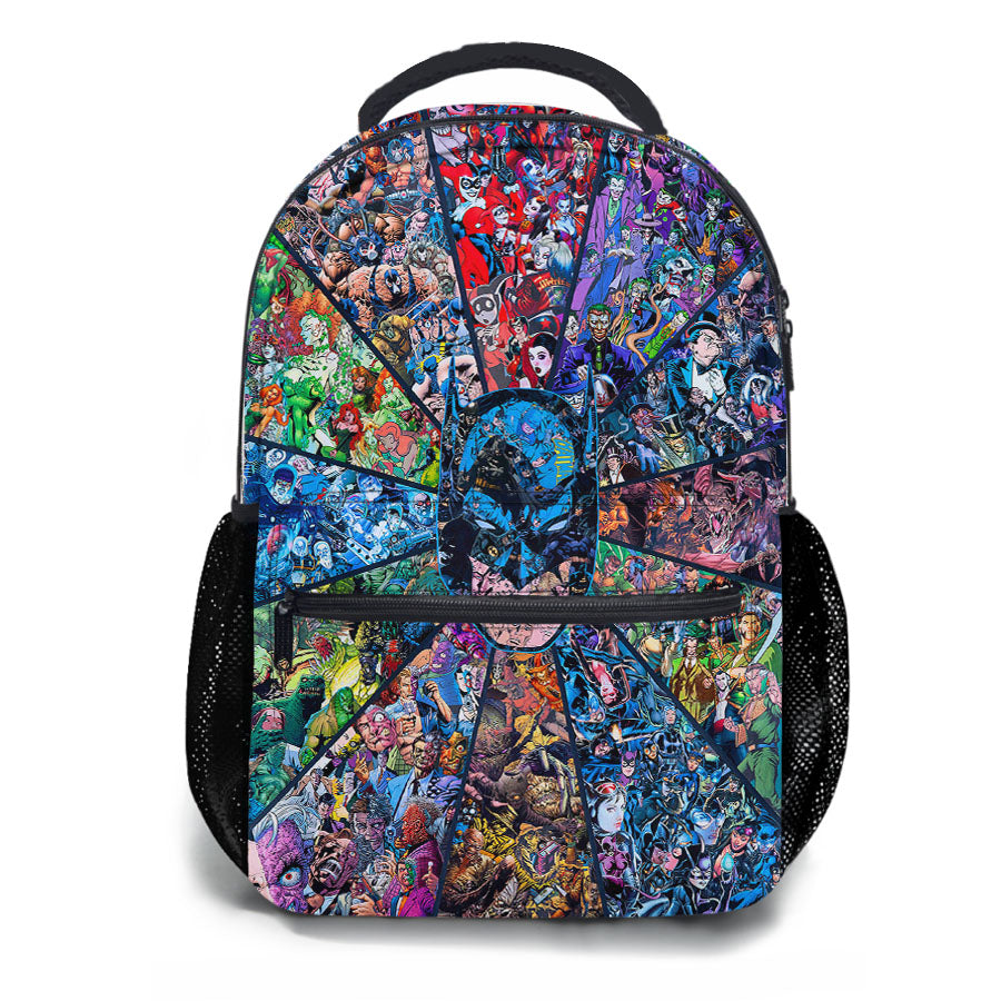 Batman Villains Collage School Backpacks