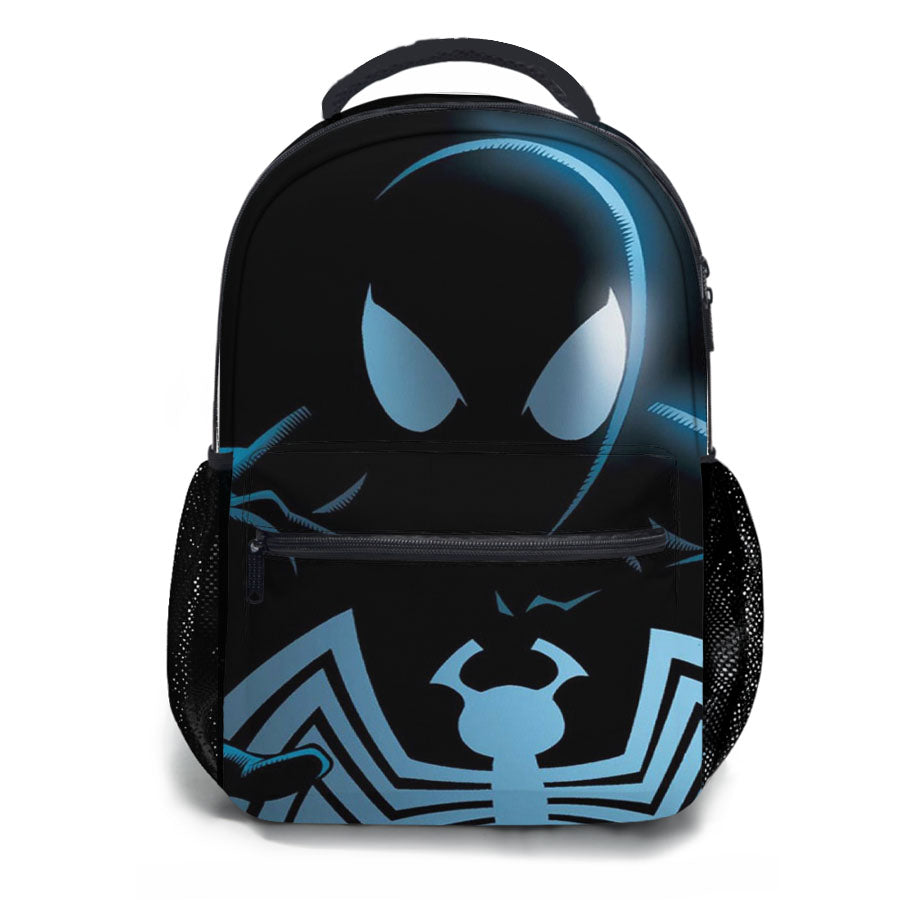 Black Animated Spider Man Cartoon Face School Backpacks