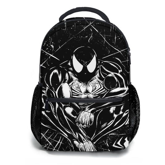 Black Spider Man Cartoon Art School Backpacks