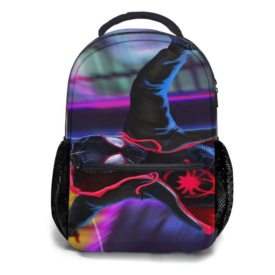 Black Spiderman Into The Spider Verse School Backpacks