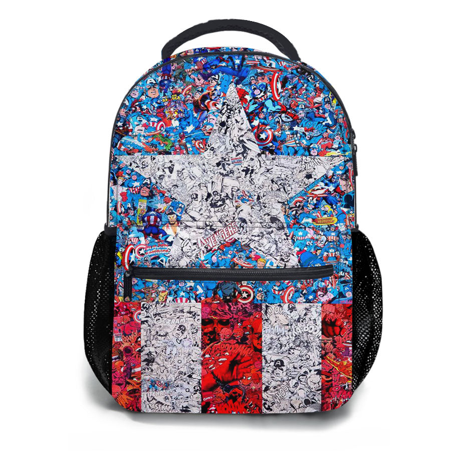 Captain America Collage School Backpacks