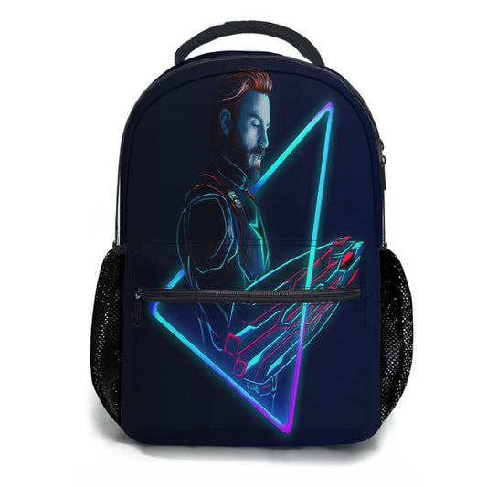 Captain America Neon Artwork School Backpacks