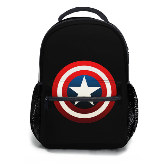 Captain America Shield Logo Black School Backpacks