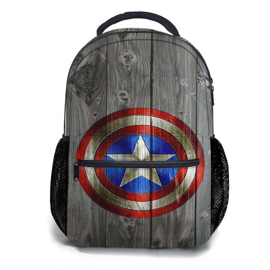 Captain America Shield Wood School Backpacks