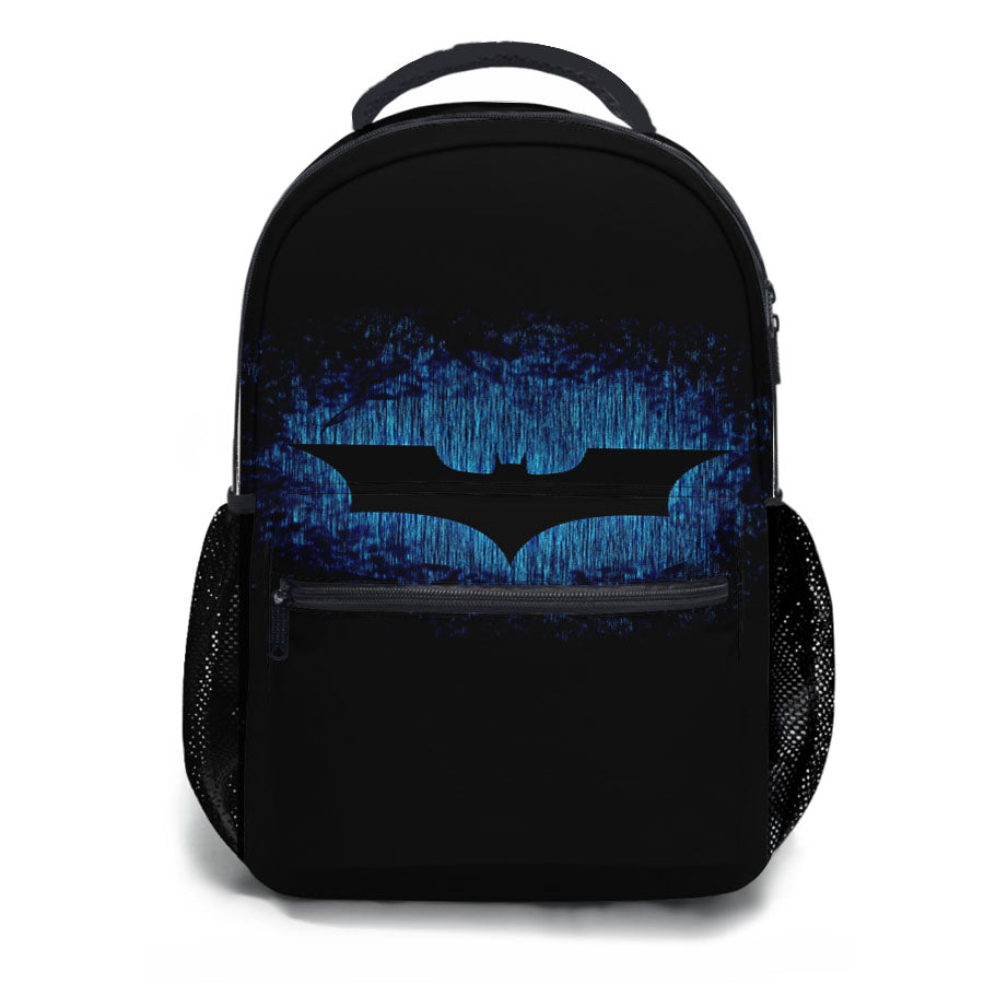 Dc Black And Blue Batman Logo School Backpacks