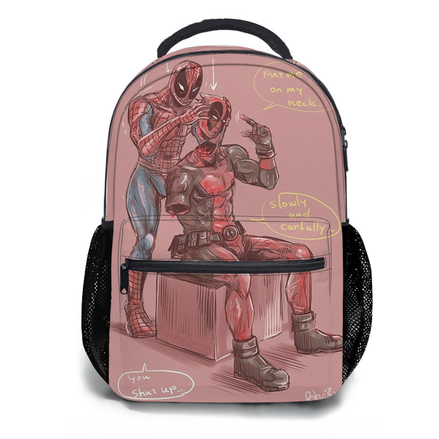 Deadpool And Spiderman Bhee School Backpacks