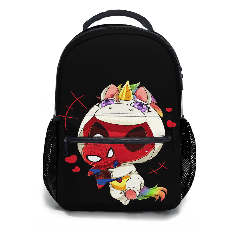 Deadpool X Spiderman X Unicorn School Backpacks