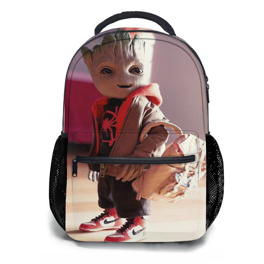Groot Man Into Spider Verse School Backpacks