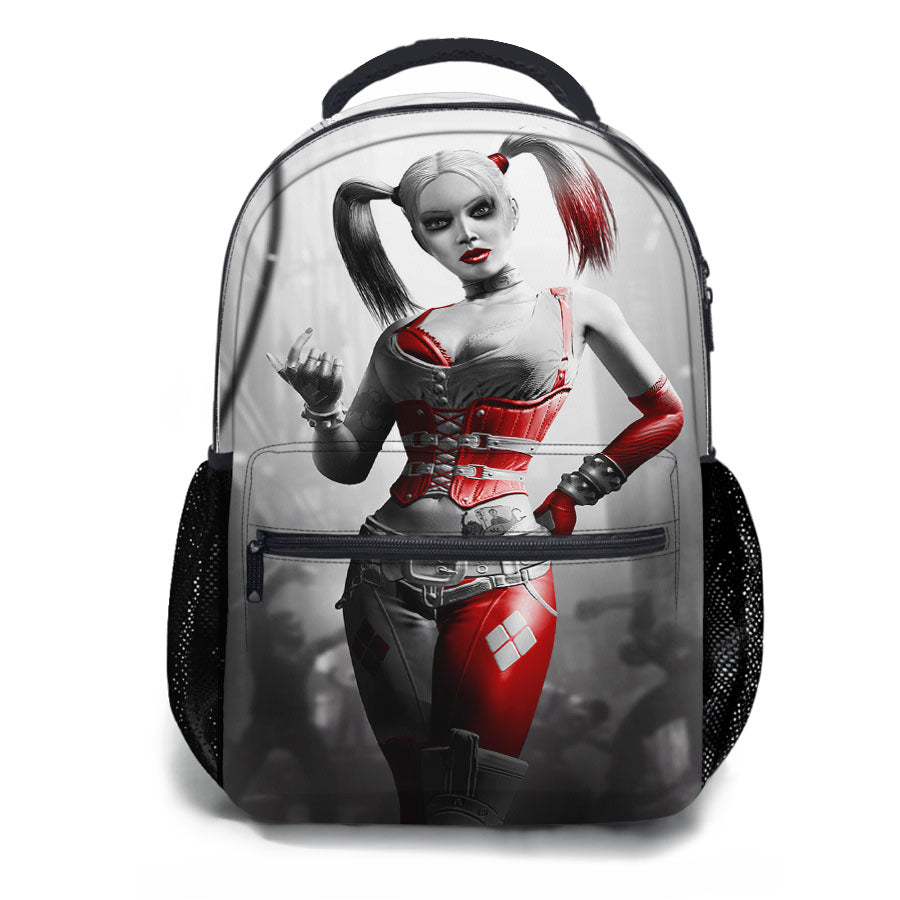 Harley Quinn Batman Arkham City School Backpacks