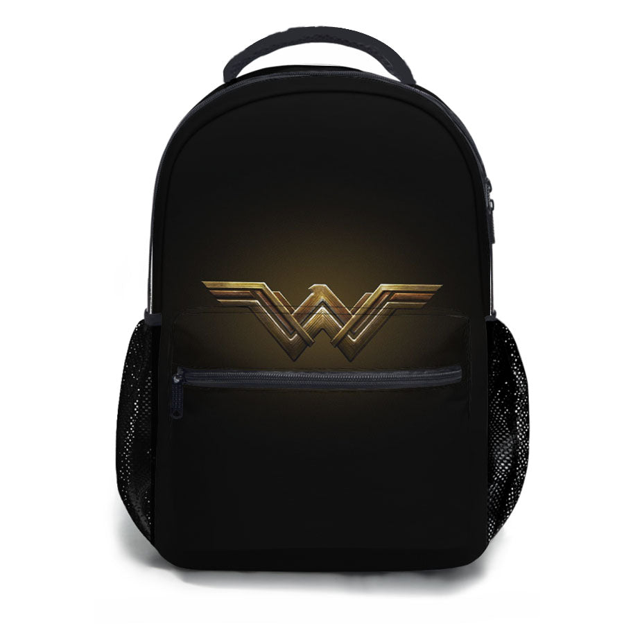 Logo Wonder Woman Justice League Black Diana Prince School Backpacks