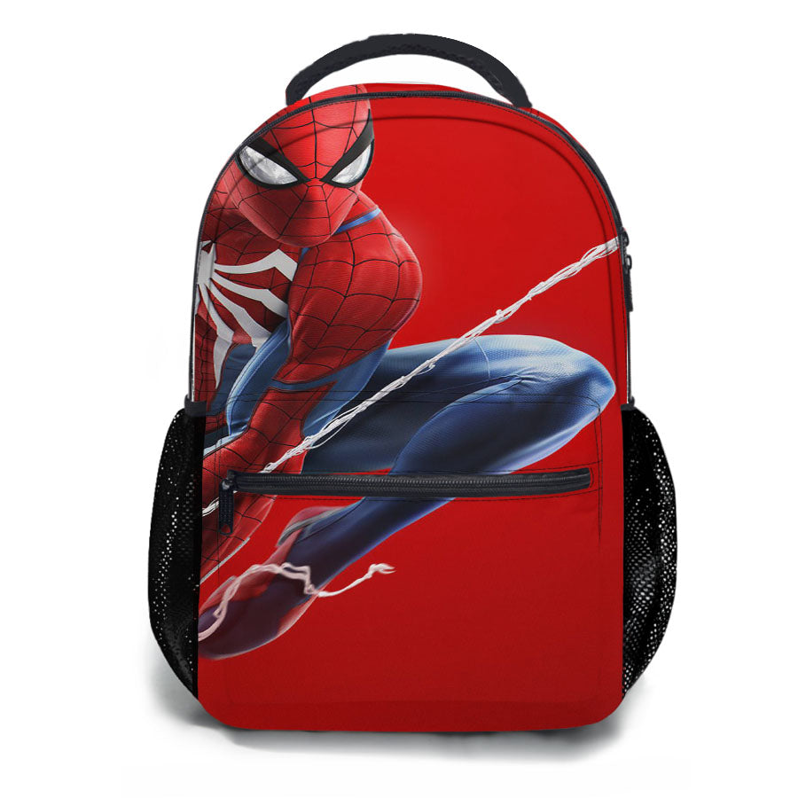Red Spiderman Red Background School Backpacks