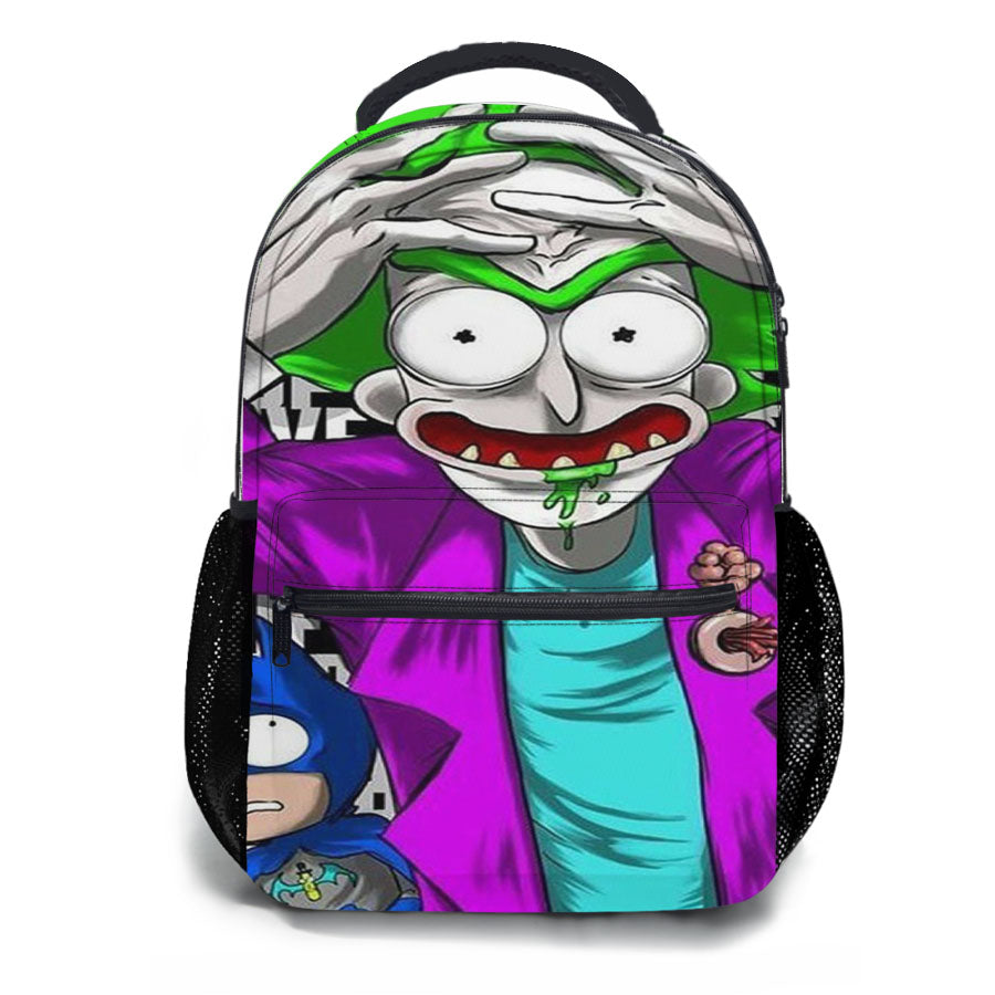 Rick And Morty Joker Batman School Backpacks