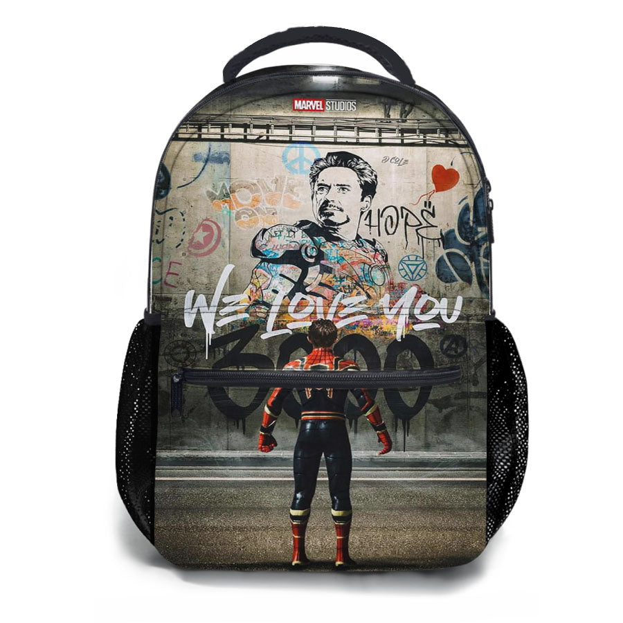Spiderman We Love You 3000 Iron Man School Backpacks