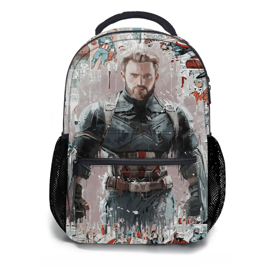 Steve Captain America Comic Painting Artwork Wallpaper School Backpacks