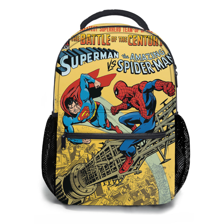 Superman Vs Spiderman Vintage Story Book Cover School Backpacks