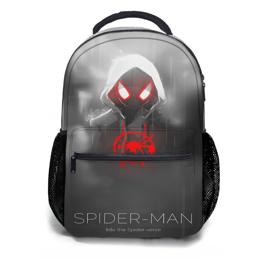 White Black Spiderman Into The Spider-Verse School Backpacks