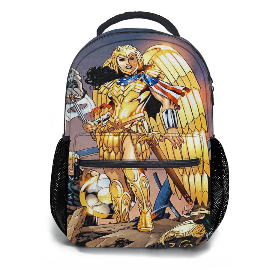 Wonder Woman 1984 Armadura Dorada Comic School Backpacks