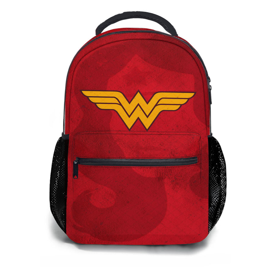 Wonder Woman Flat Grunge School Backpacks