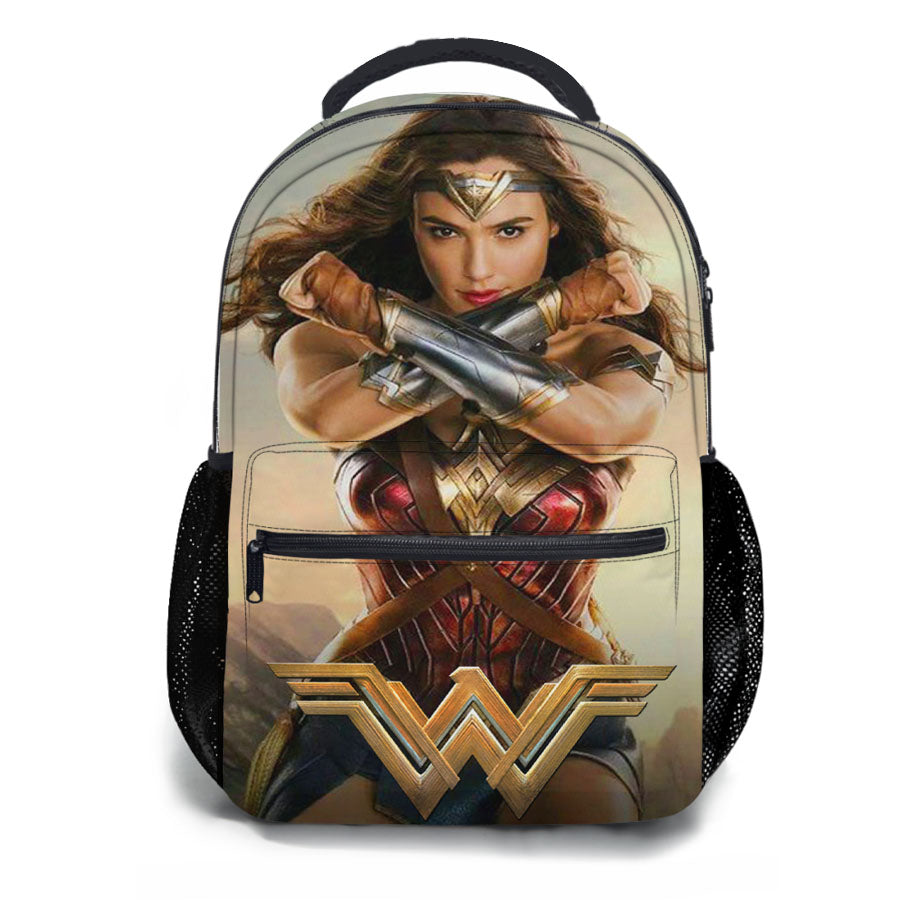 Wonder Woman Justice League Comic Art School Backpacks