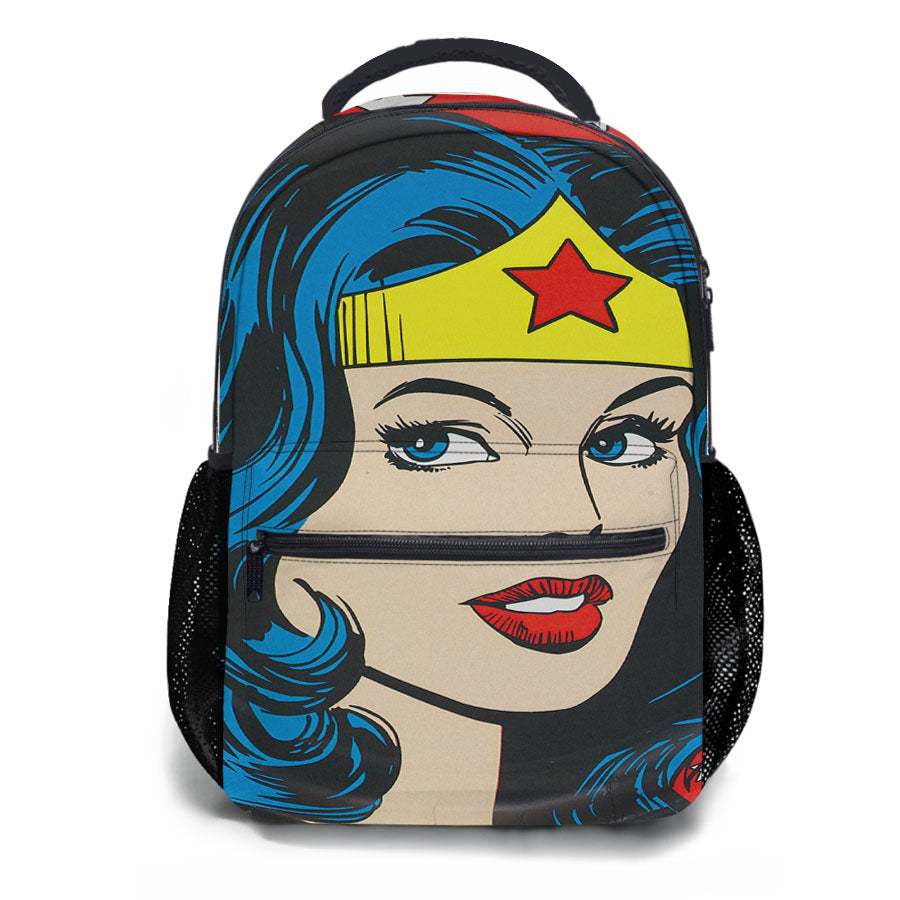 Wonder Woman Vintage Art School Backpacks