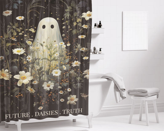 Cute Ghost Bathroom Shower Curtain Fabric Waterproof