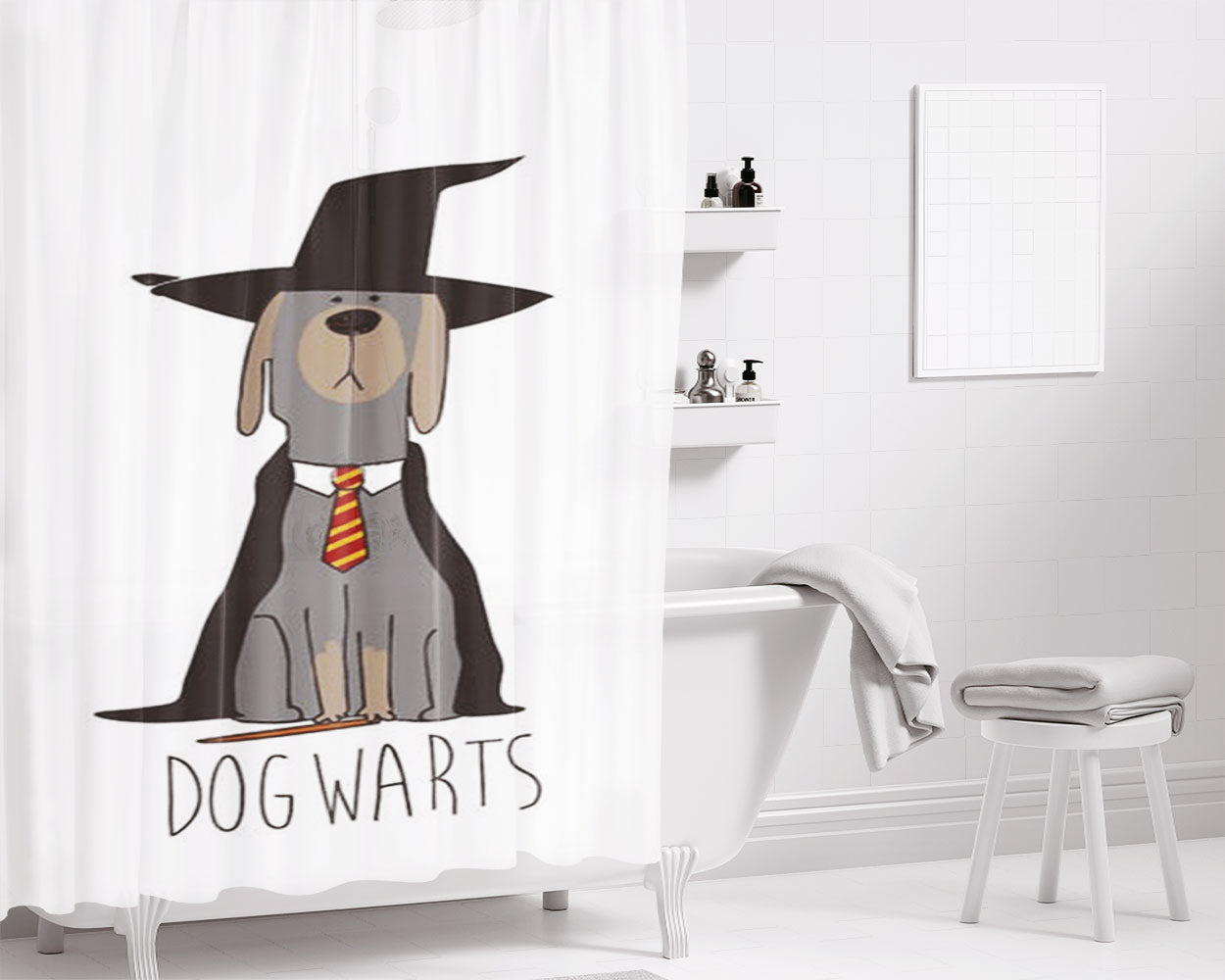 Dogwarts Bathroom Shower Curtain Fabric Waterproof | 66 X 72 Inch