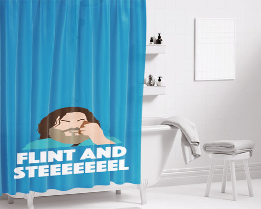 Flint And Steel Bathroom Shower Curtain Fabric Waterproof