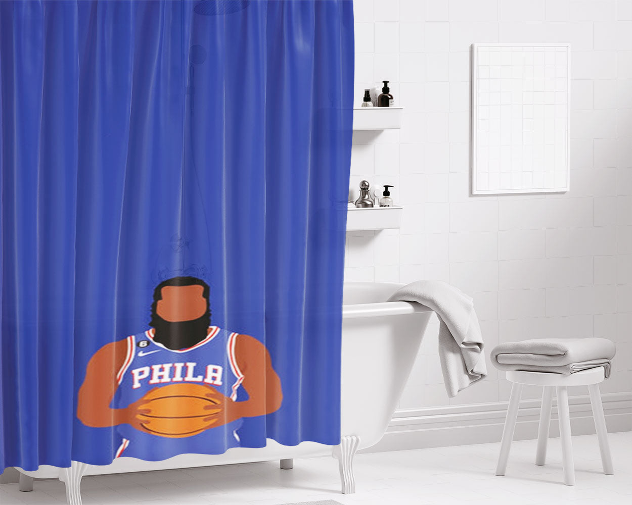 Harden - Basketball Bathroom Shower Curtain Fabric Waterproof | 66 X 72 Inch